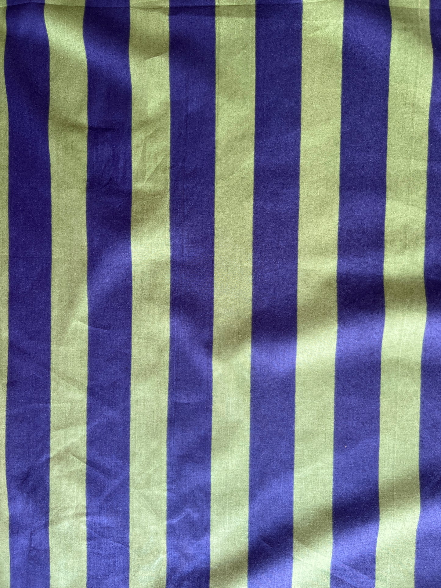 cotton fabric | navy blue & grass green stripe