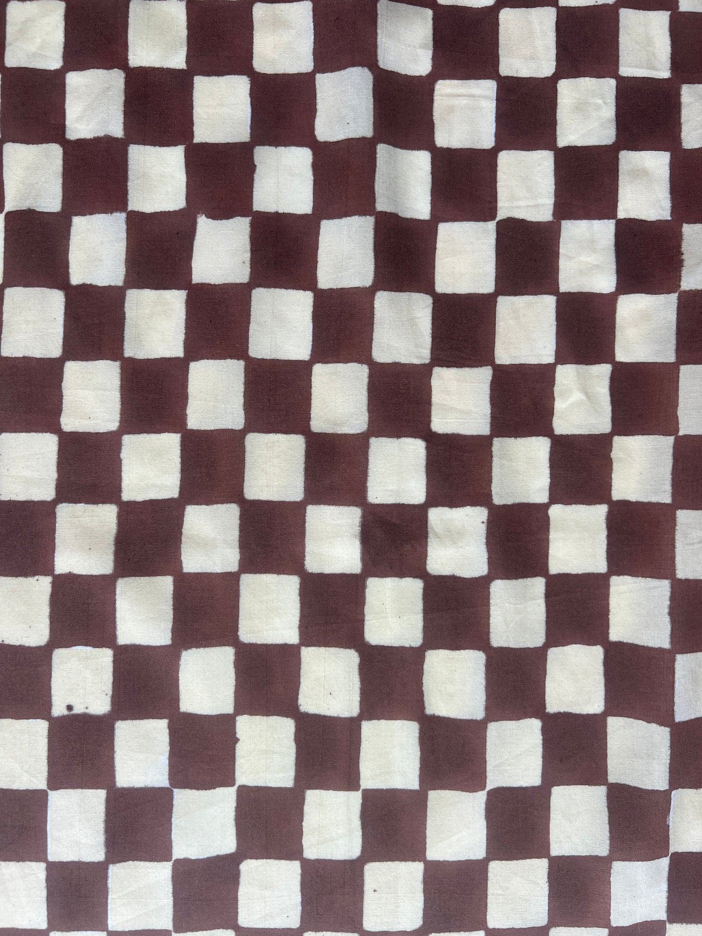 cotton fabric | buttery yellow and milk chocolate brown checks | TopDeck