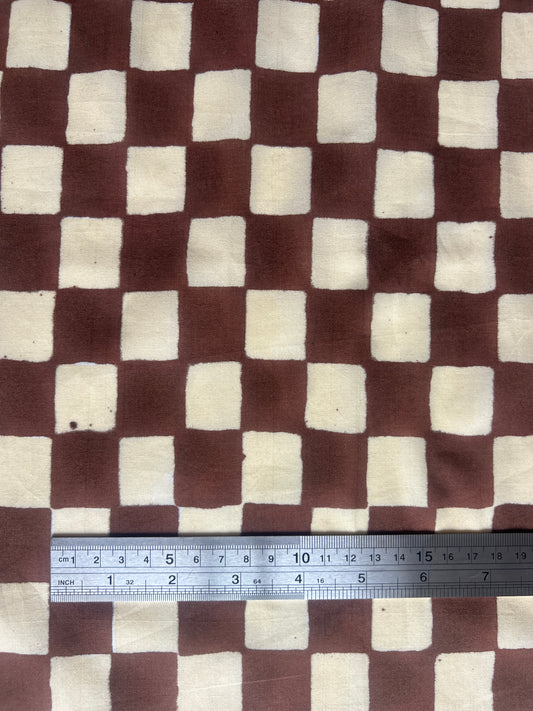 cotton fabric | buttery yellow and milk chocolate brown checks | TopDeck