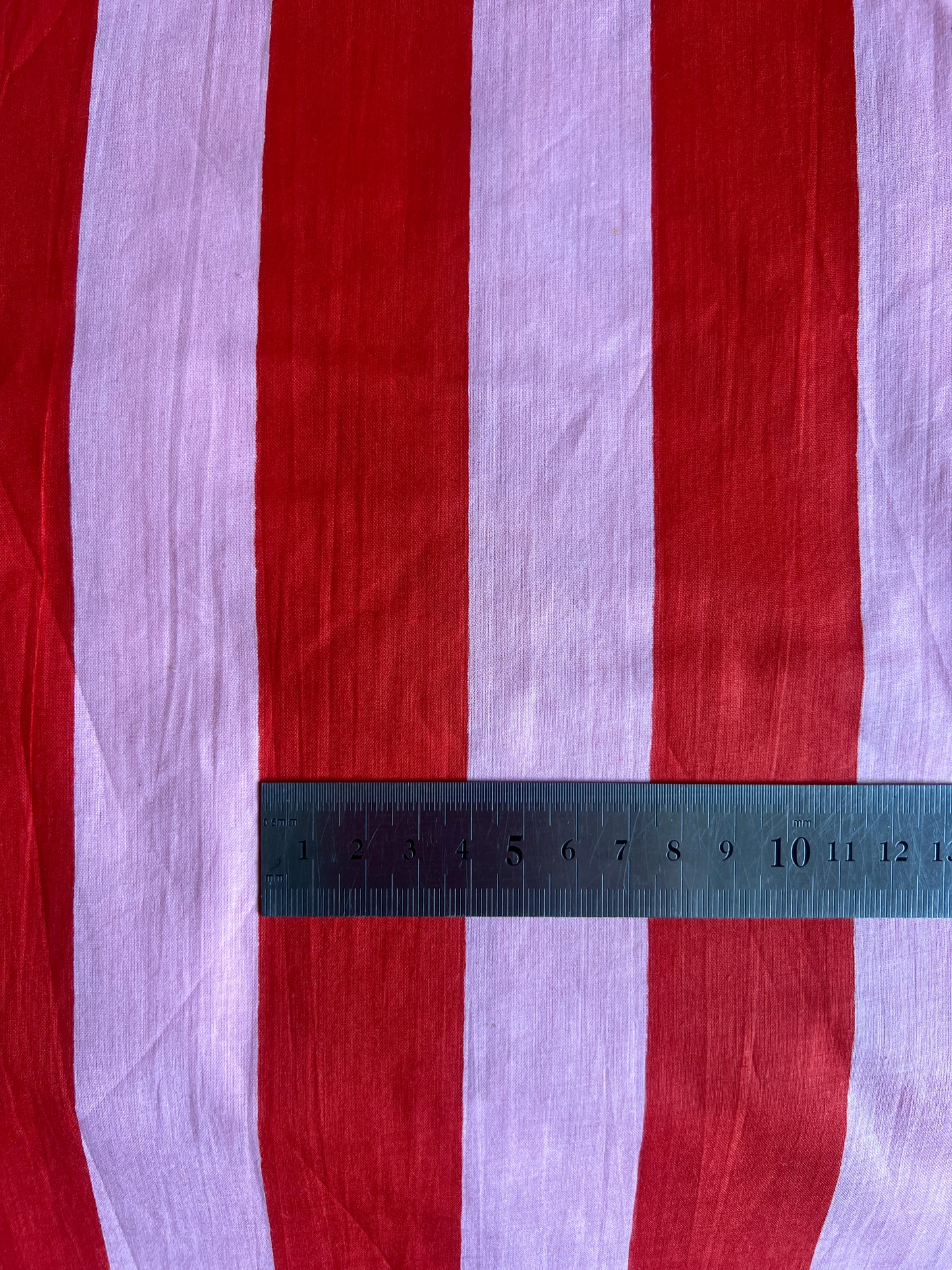 cotton fabric | orange and baby pink wide stripe