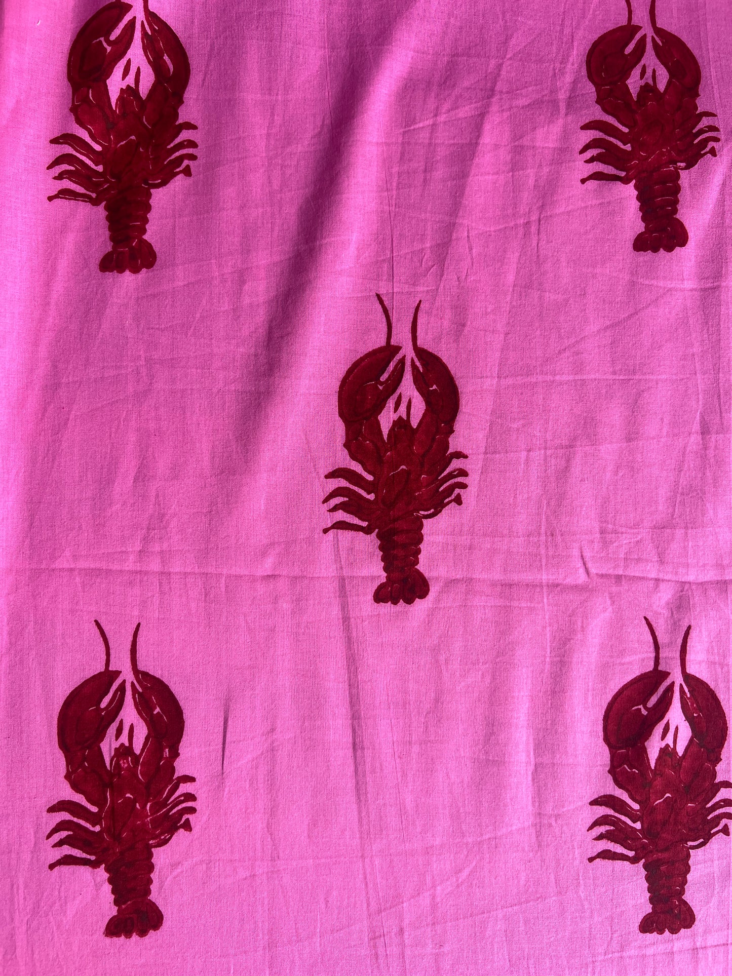 cotton fabric | hot pink red lobster