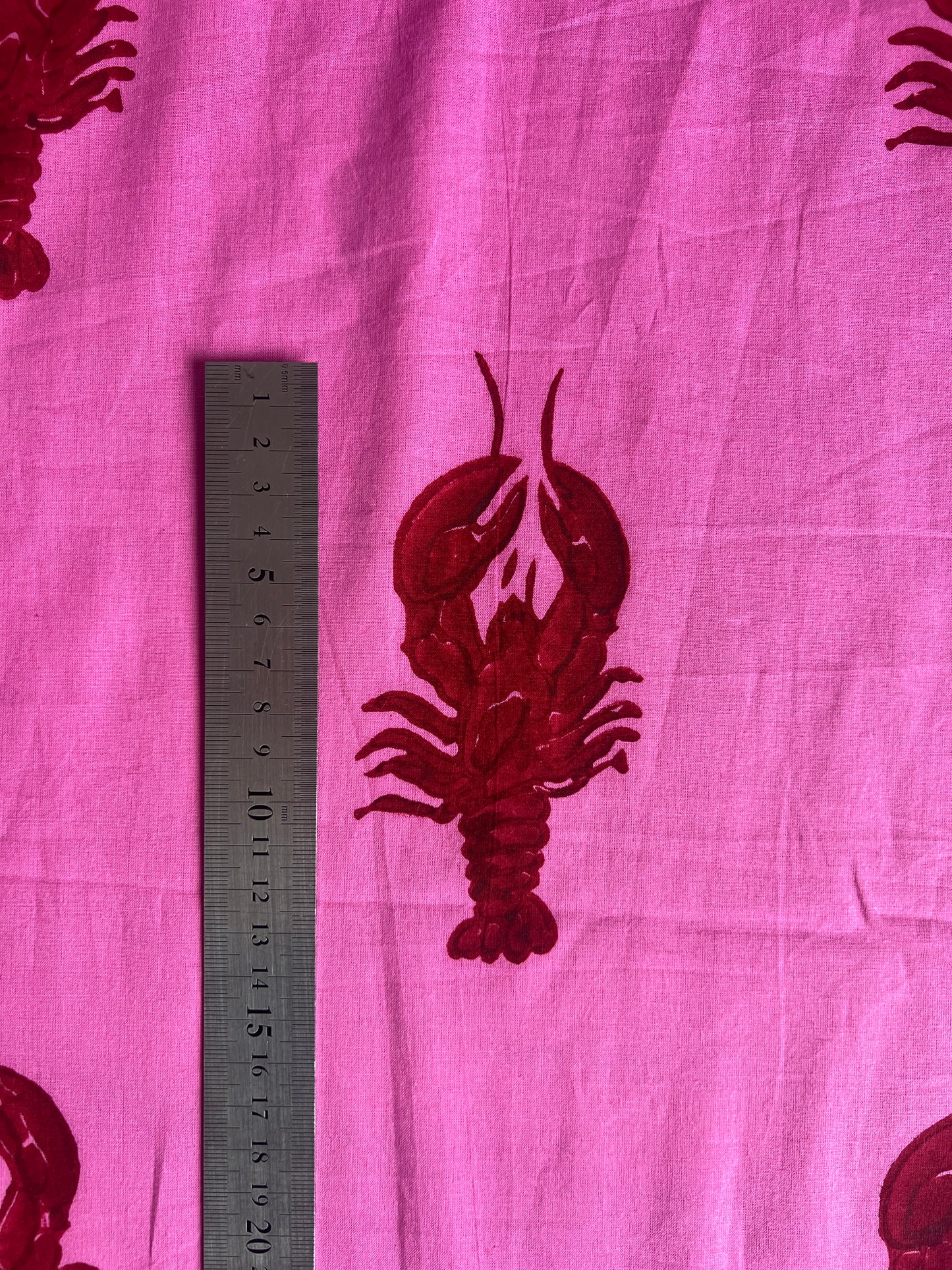 cotton fabric | hot pink red lobster
