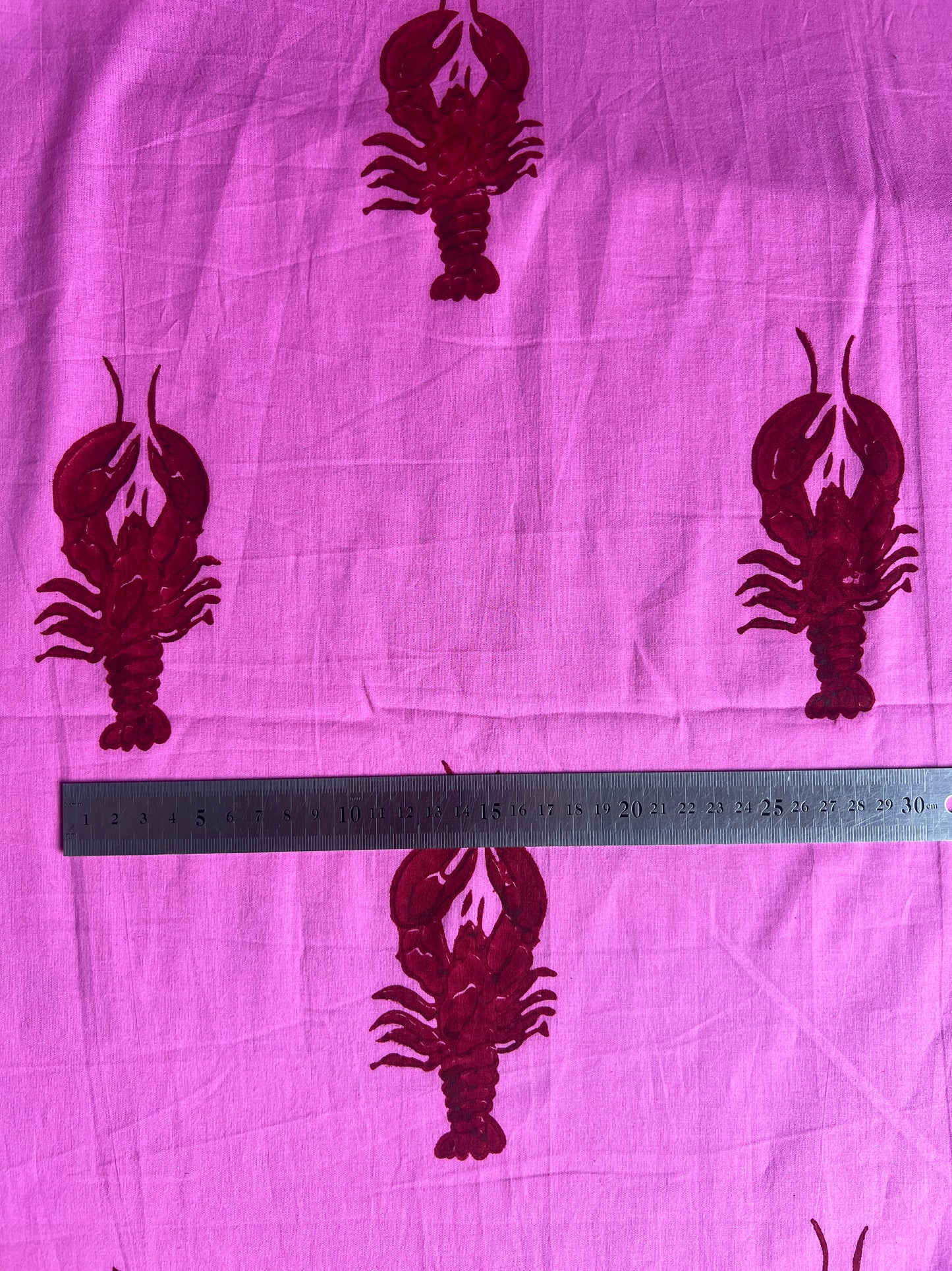 cotton fabric | hot pink red lobster