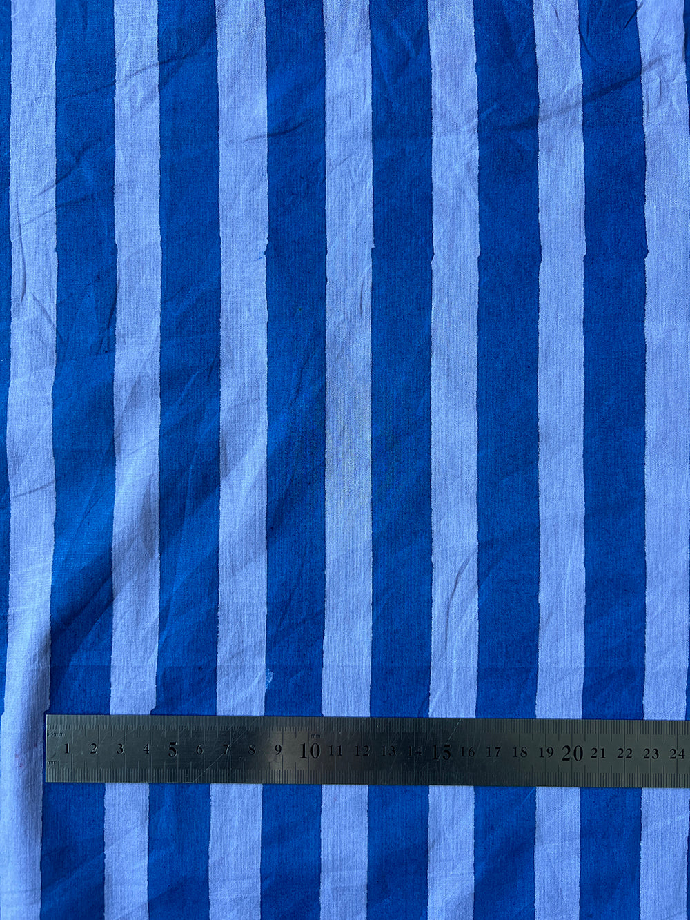 cotton fabric | chambray blue & navy stripe
