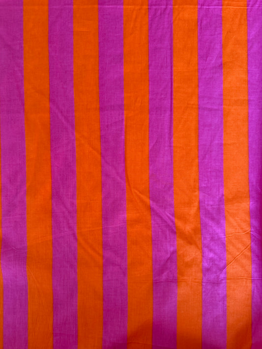 cotton fabric | hot pink & orange stripe