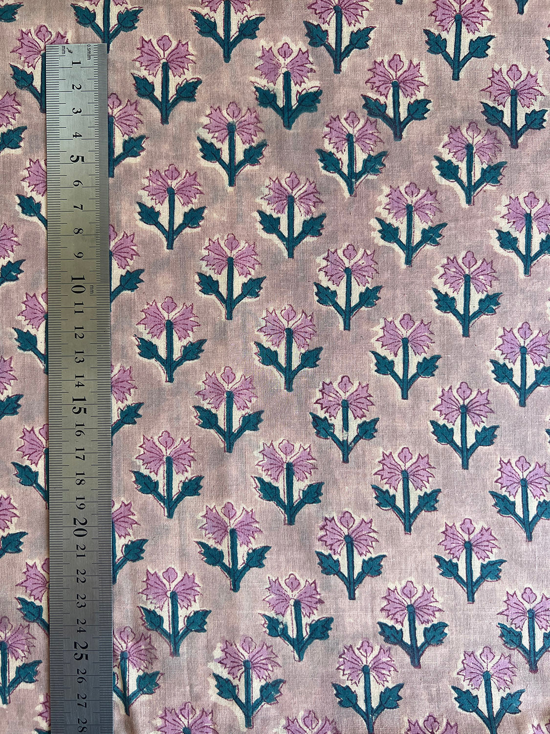 cotton fabric | chai, dusty pink & teal small buds