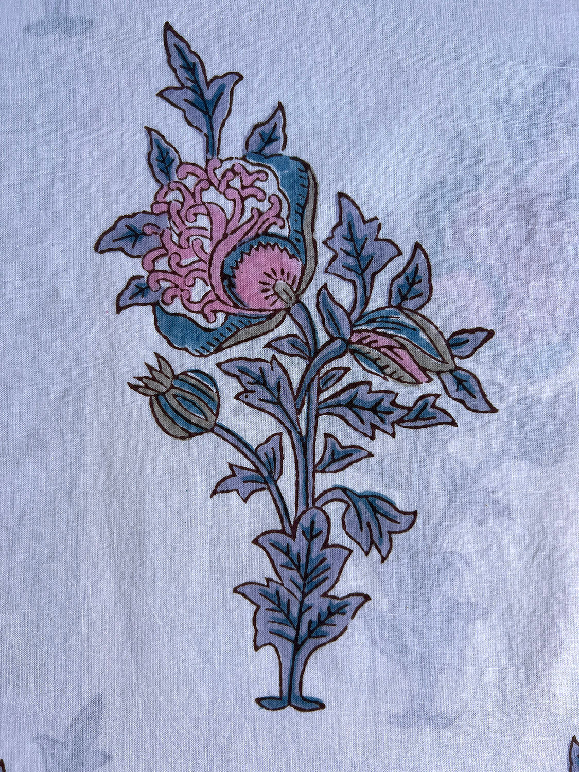 cotton fabric | pink, lilac, mauve & blue large floral