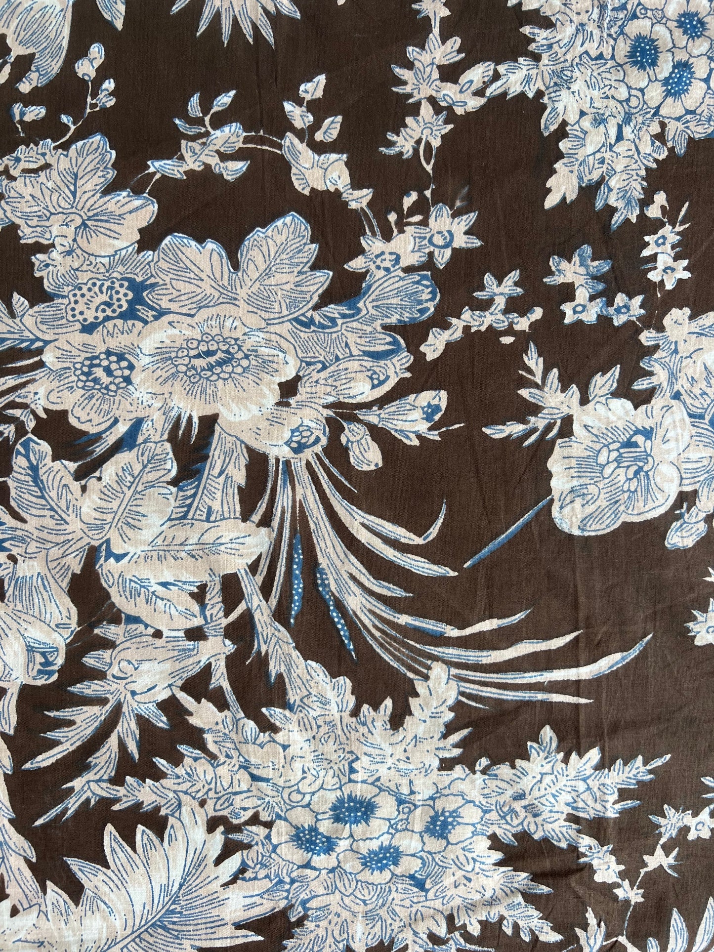 cotton fabric | chocolate, natural & navy