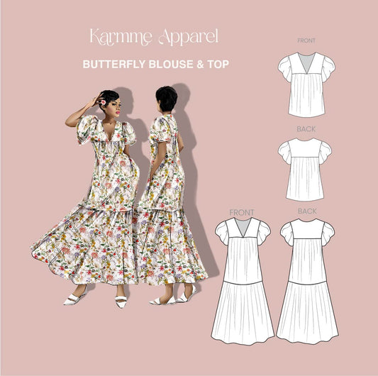 PDF Sewing Pattern  | Butterfly Dress/Top