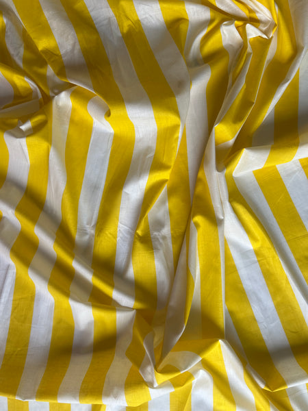 cotton fabric |  sunshine yellow and white stripe