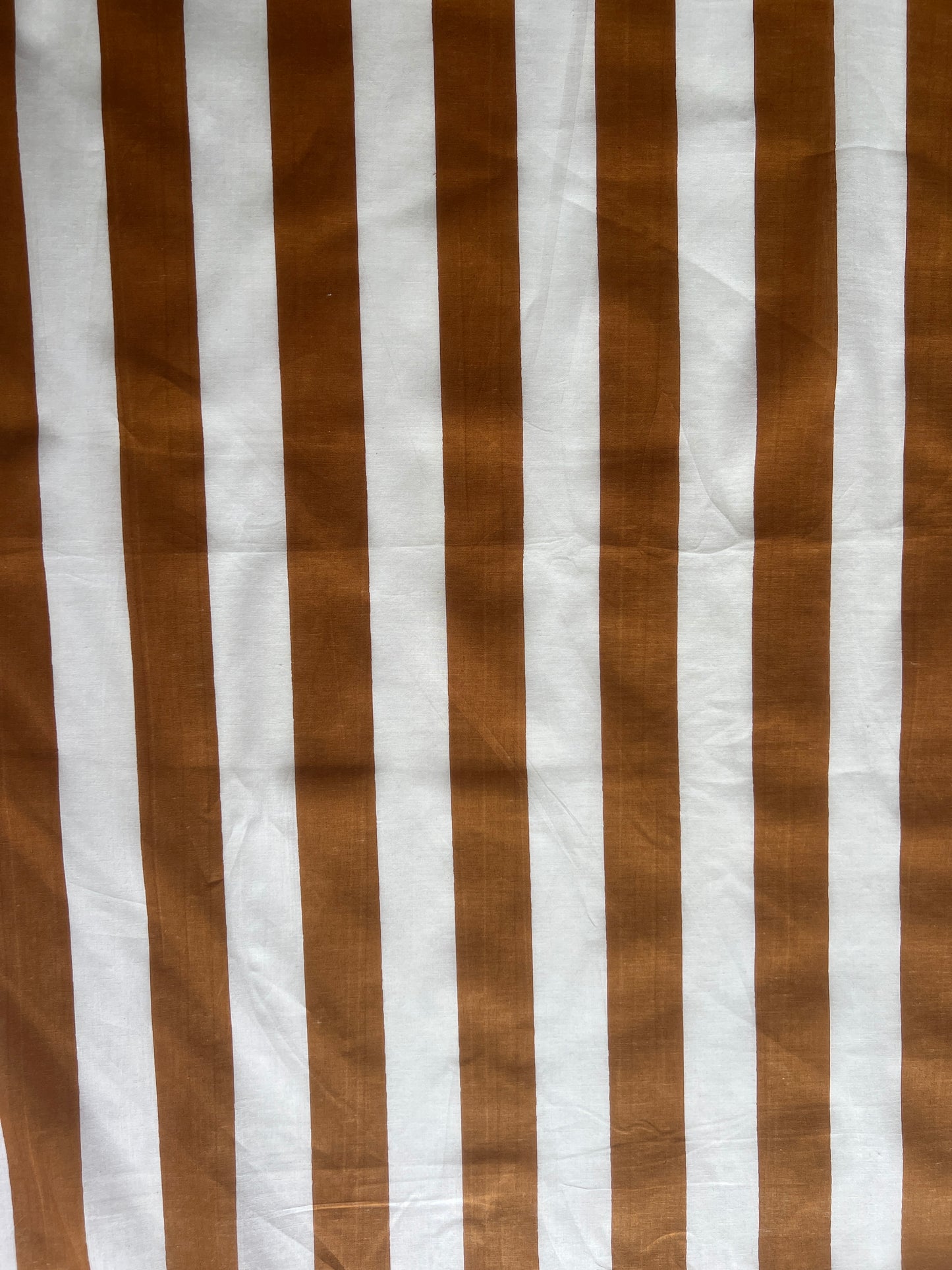 cotton fabric |  caramel and white stripe