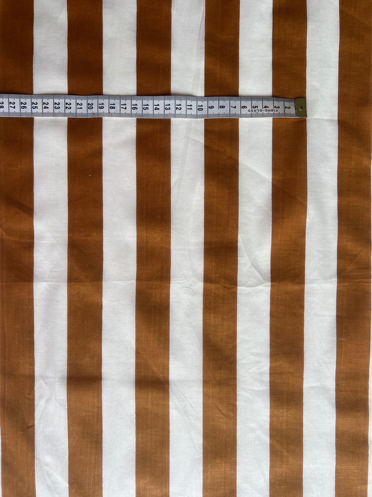 cotton fabric | caramel & white stripe