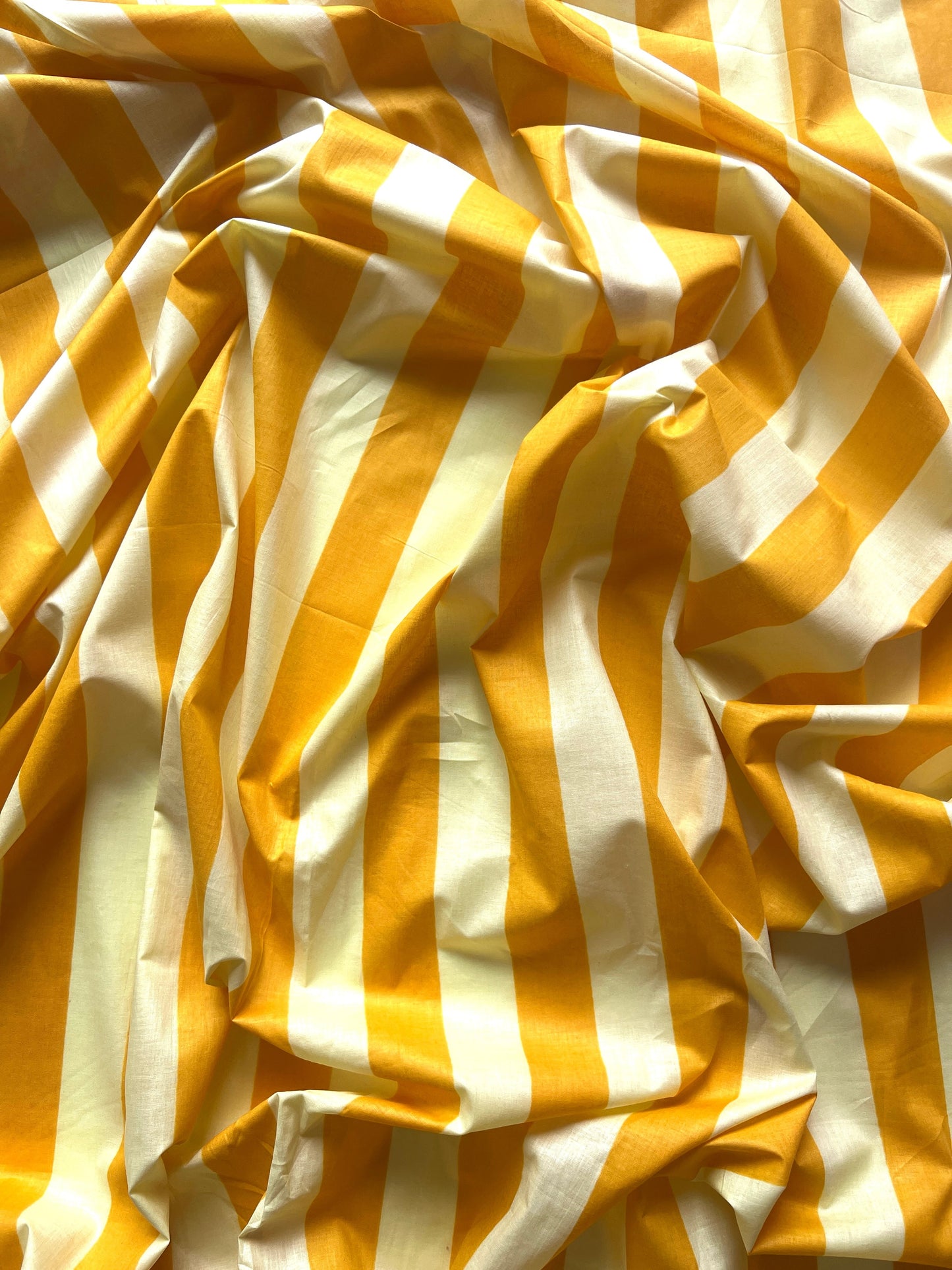 cotton fabric |  dandelion yellow with buttercup yellow stripe