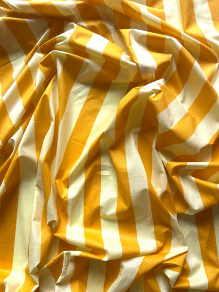 cotton fabric |  dandelion yellow with buttercup yellow stripe