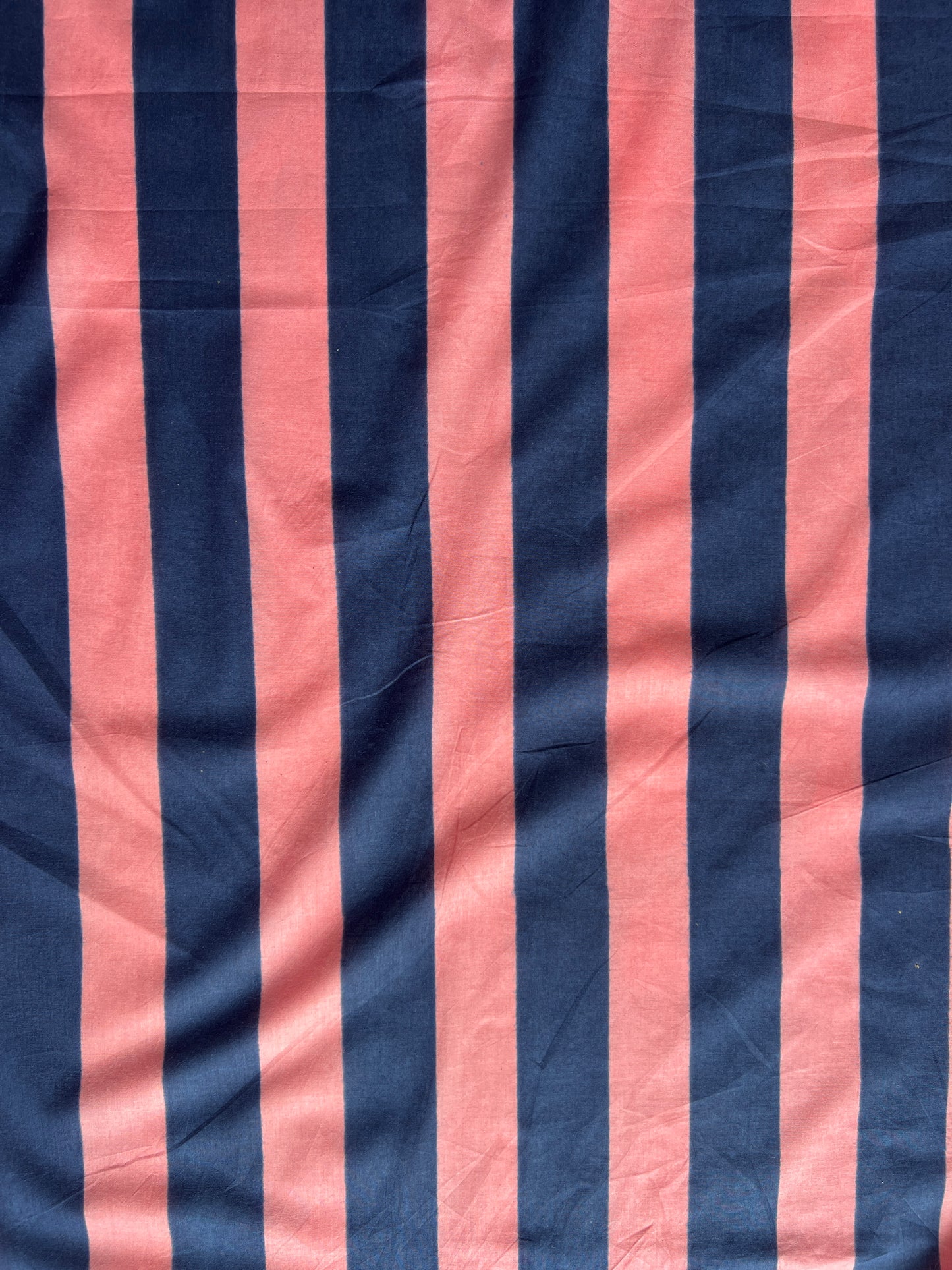 cotton fabric |  musk pink and navy stripe
