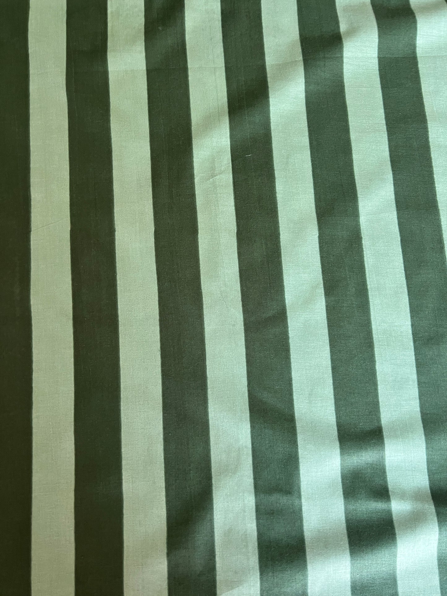cotton fabric | forest green & sage green stripe