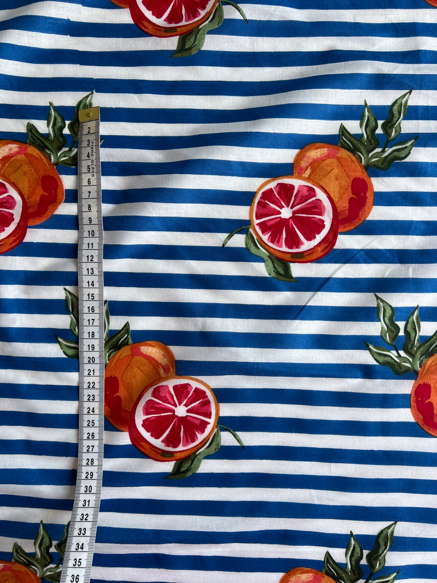 cotton fabric | aperol spritz blue stripe