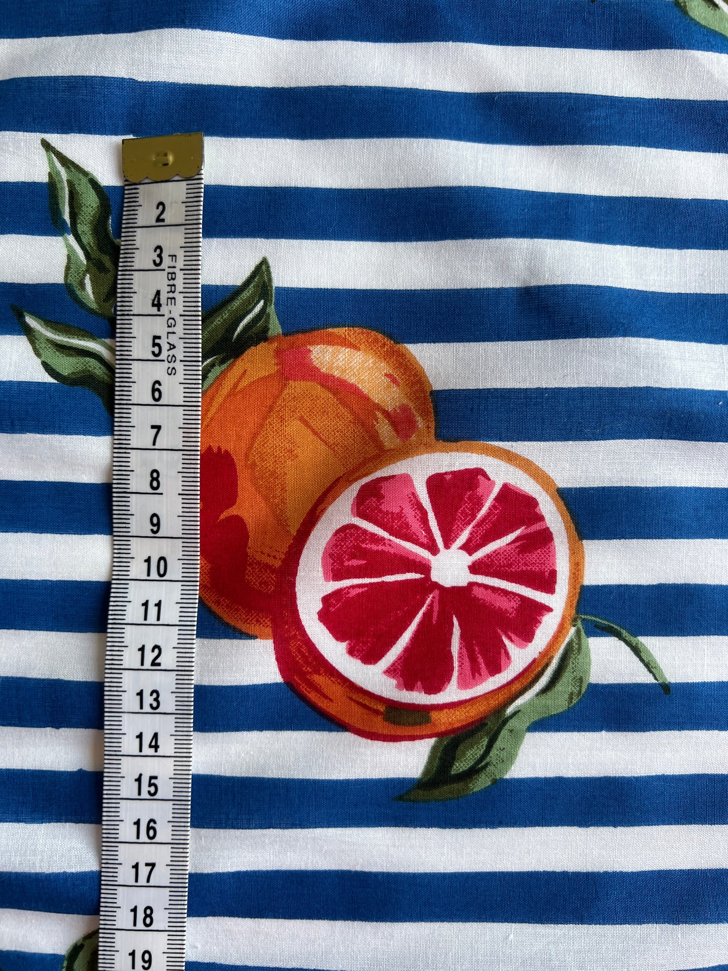 cotton fabric | aperol spritz blue stripe