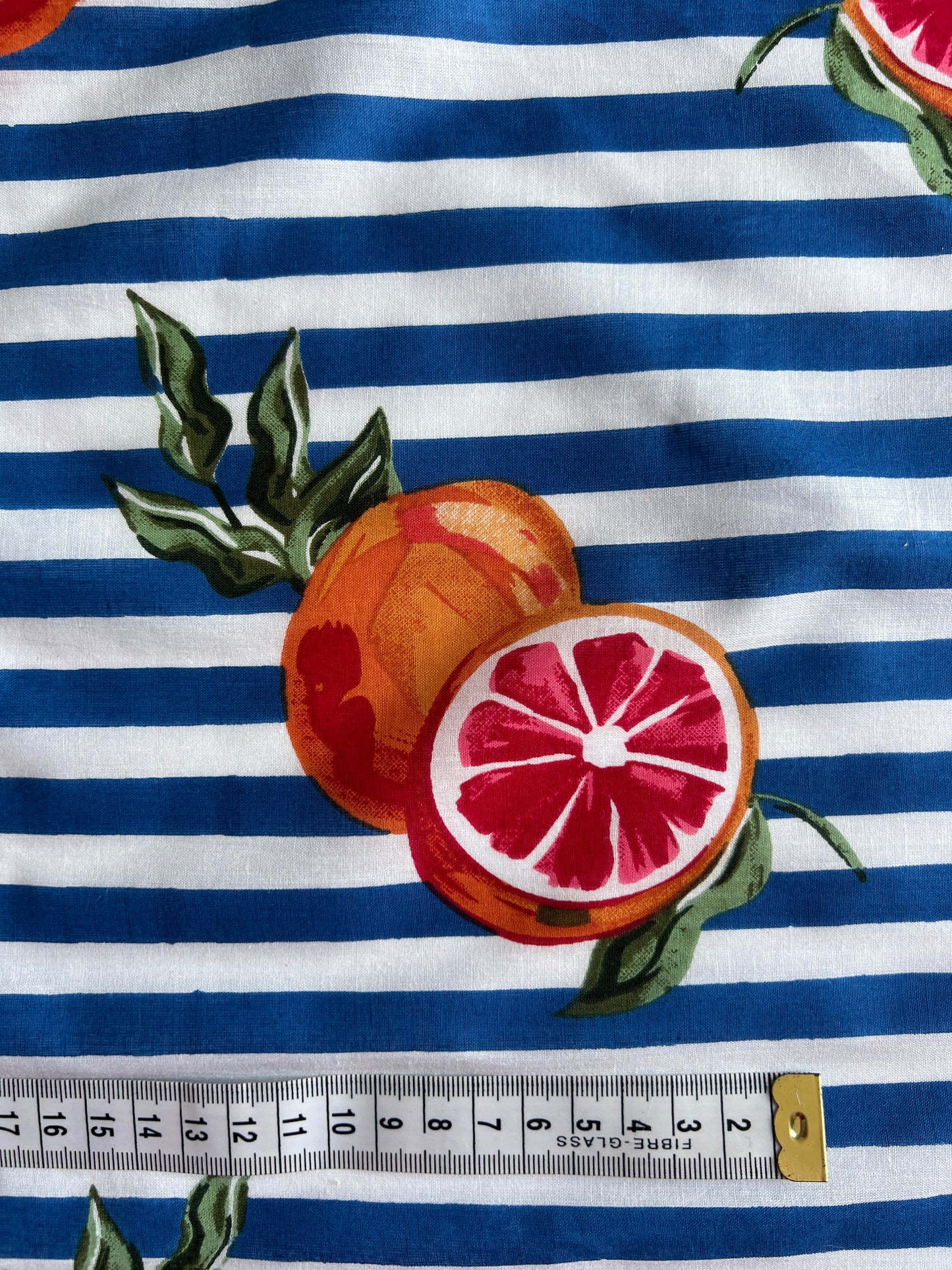cotton fabric | aperol spritz blue stripe