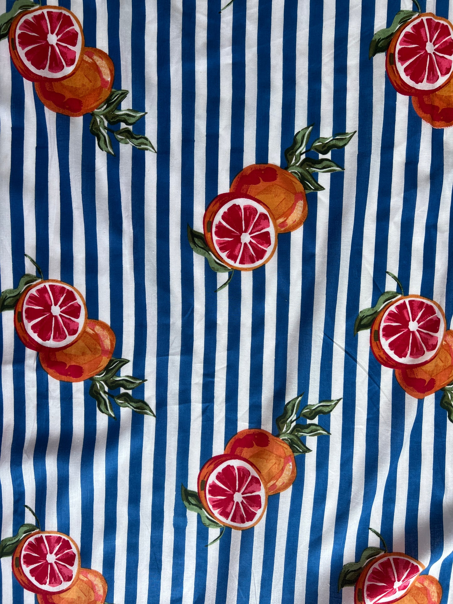 cotton fabric | aperol spritz blue stripe