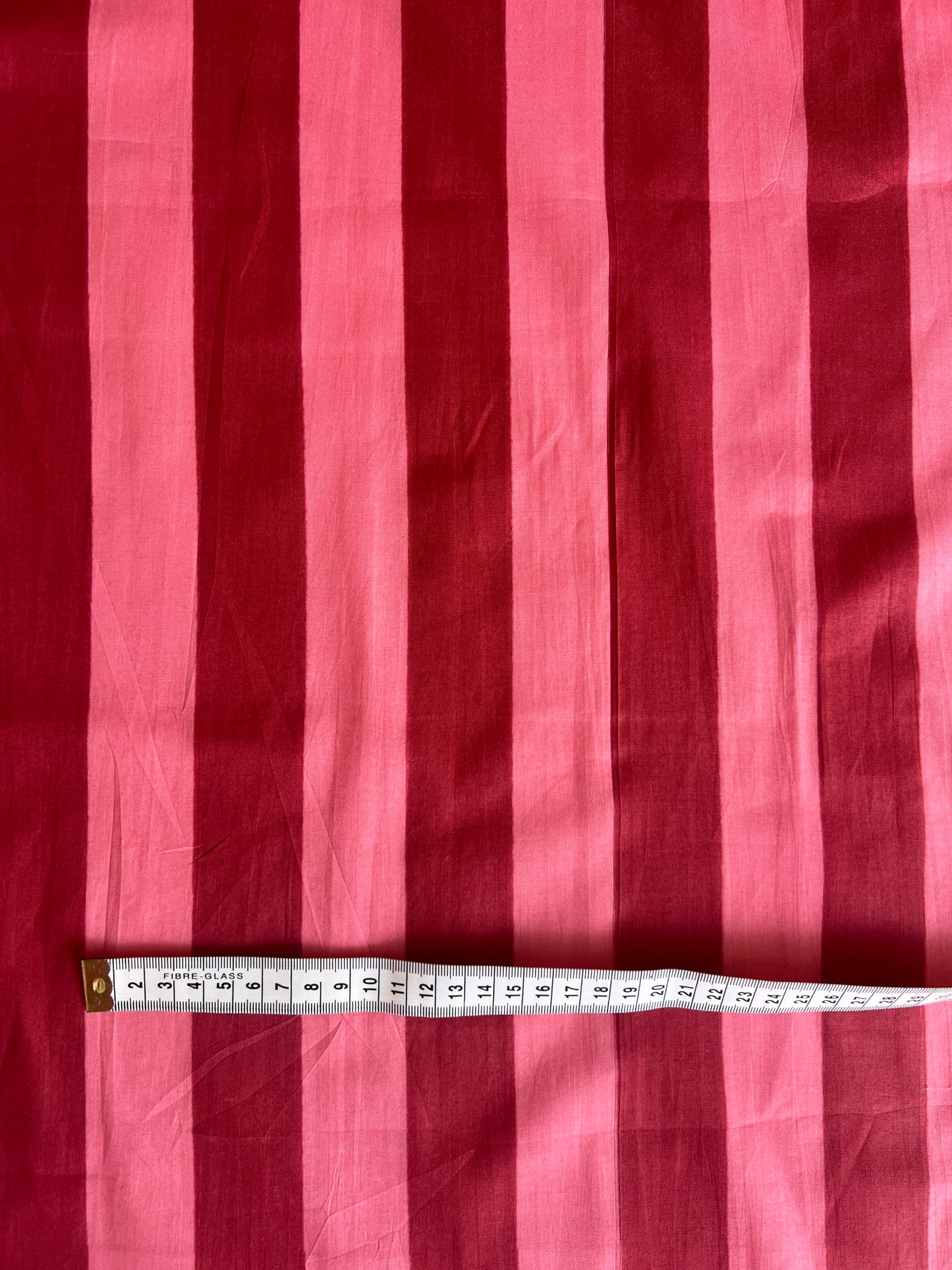 cotton fabric | raspberry and pink clay stripe