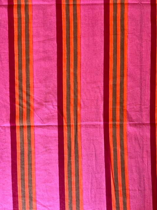cotton fabric | Rottnest Stripes Hot Pink, Raspberry, Orange & Clay