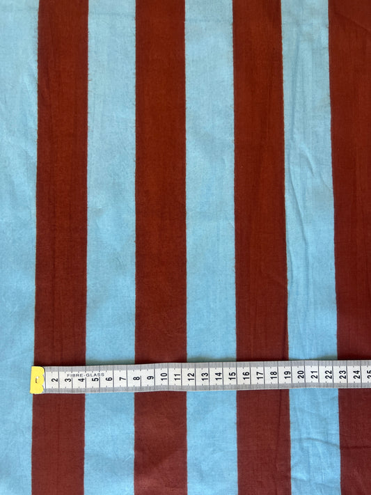 cotton fabric |  chocolate brown & pale blue