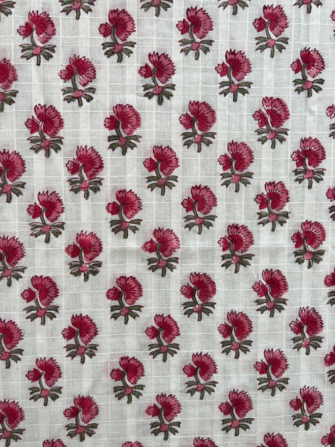 self check cotton fabric | raspberry buds