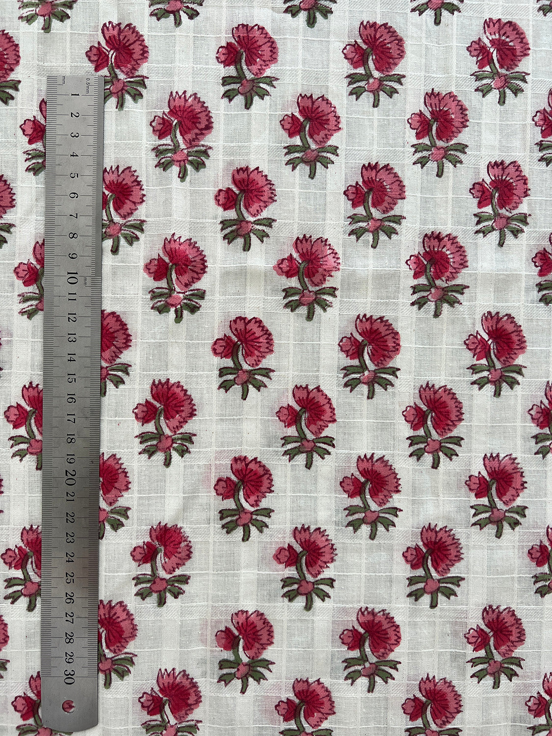 self check cotton fabric | raspberry buds