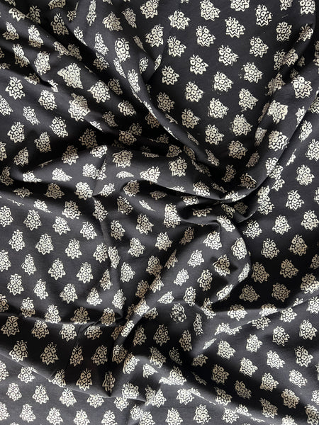 cotton fabric |  tiny bunches on black