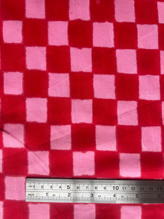 cotton fabric |  red & pink checks
