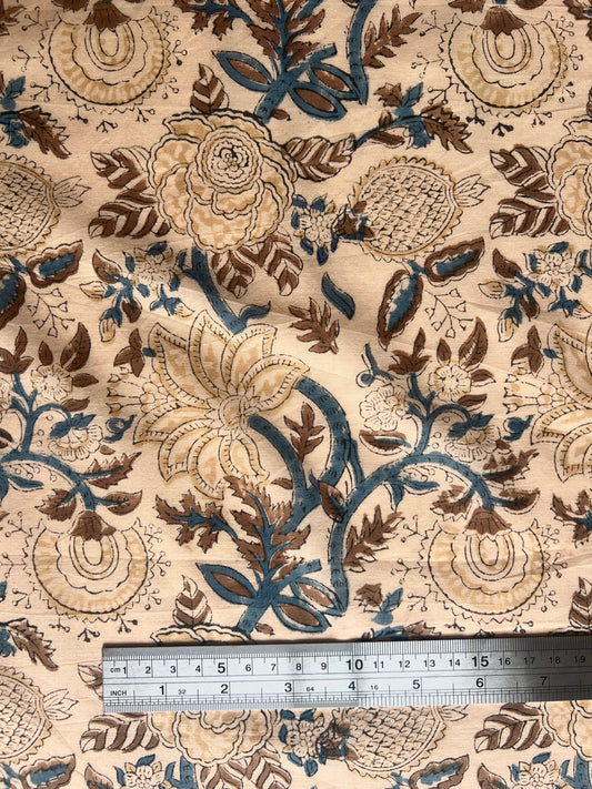 cotton fabric |  warm buttery yellow with large mixed floral prints