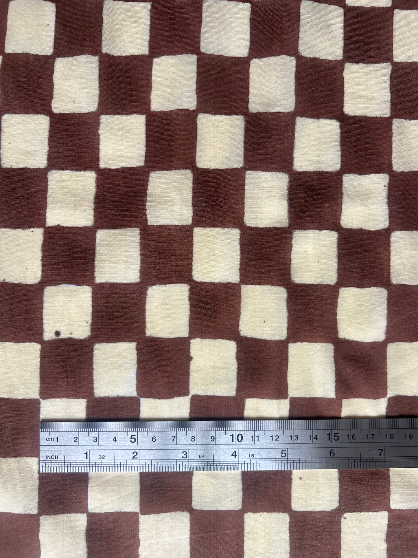 cotton fabric |  buttery yellow and milk chocolate brown checks | TopDeck