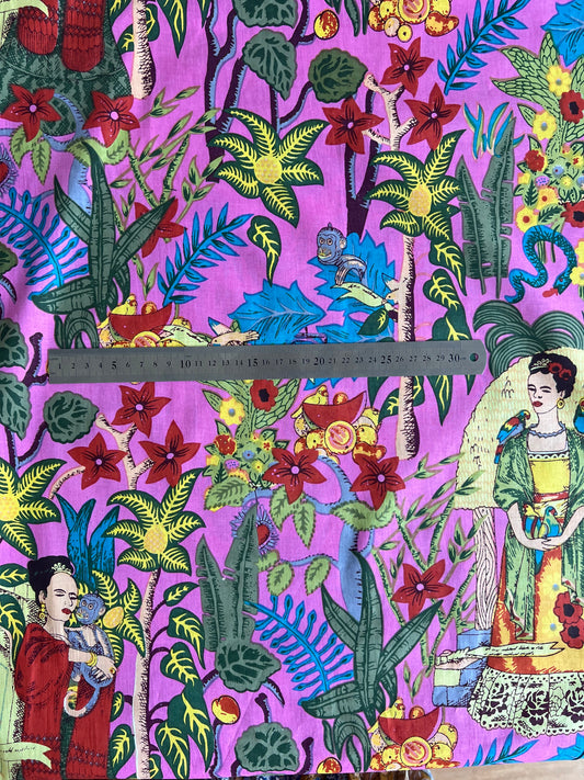 cotton fabric |  jungle queen cerise