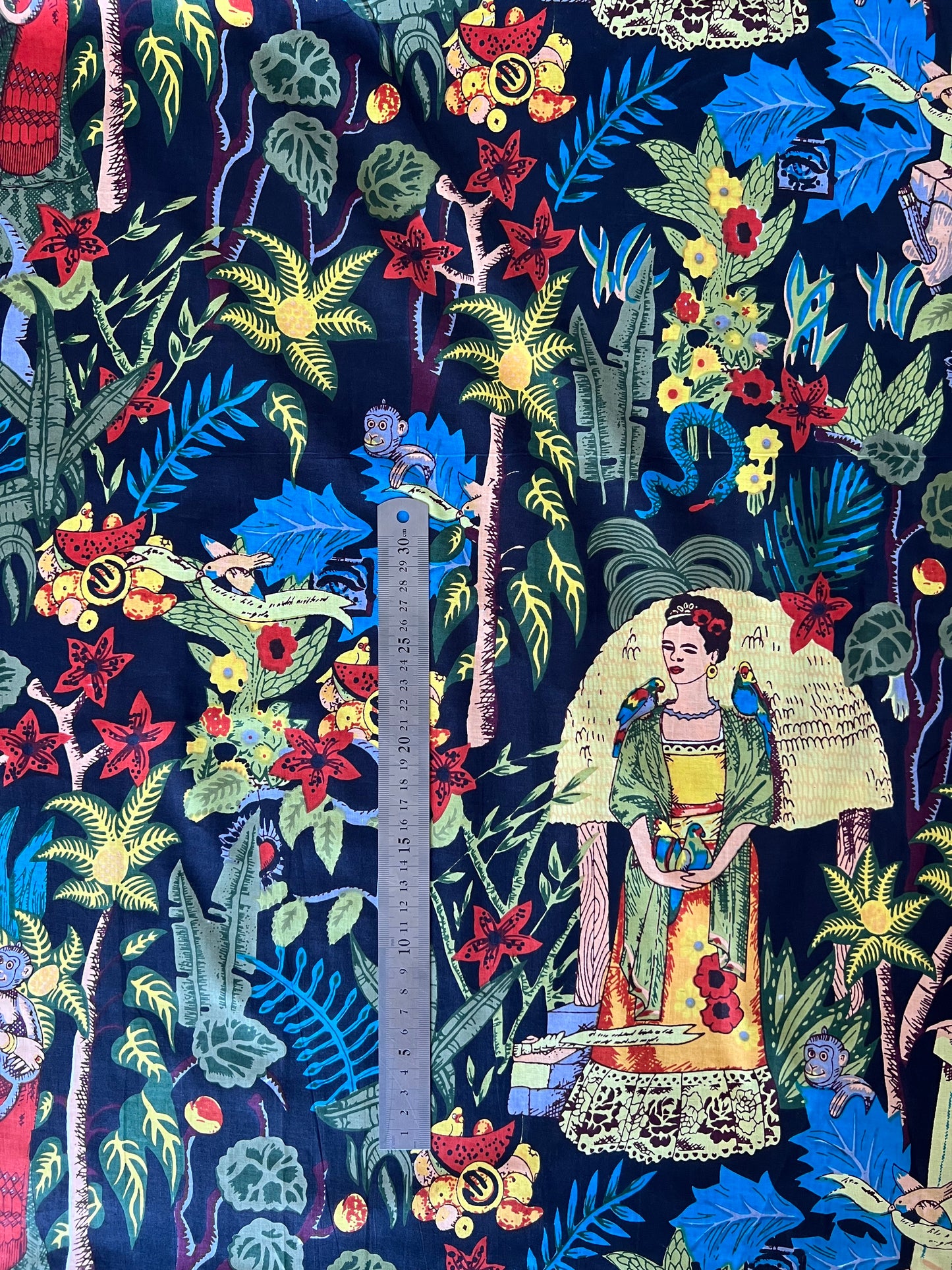 cotton fabric |  jungle queen black