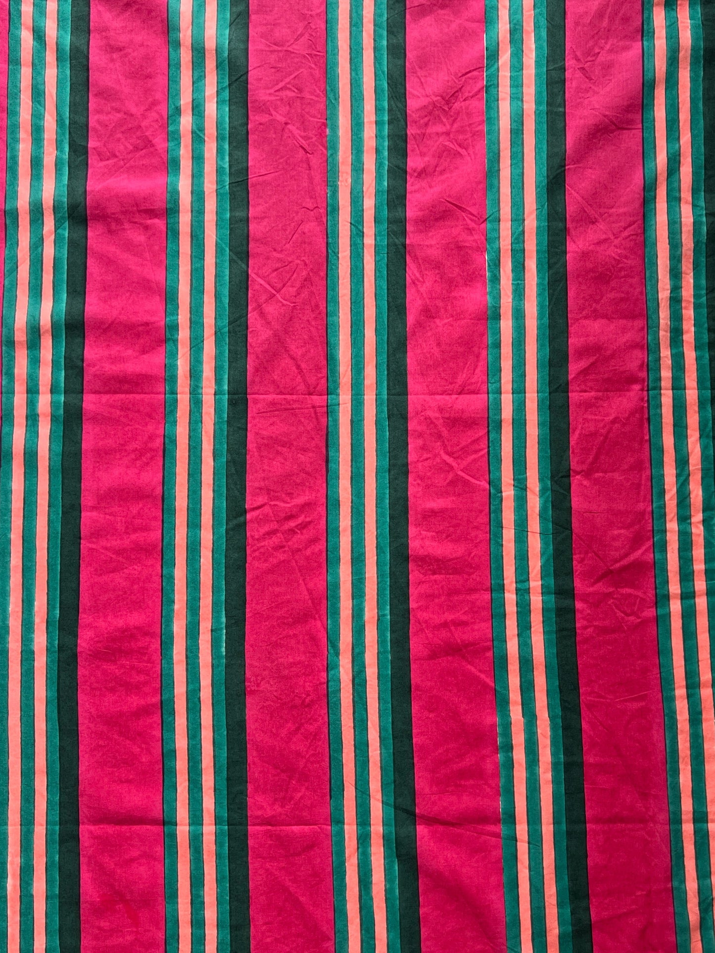cotton fabric | Rottnest Stripes Raspberry Pink, Deep Green & Blush Pink