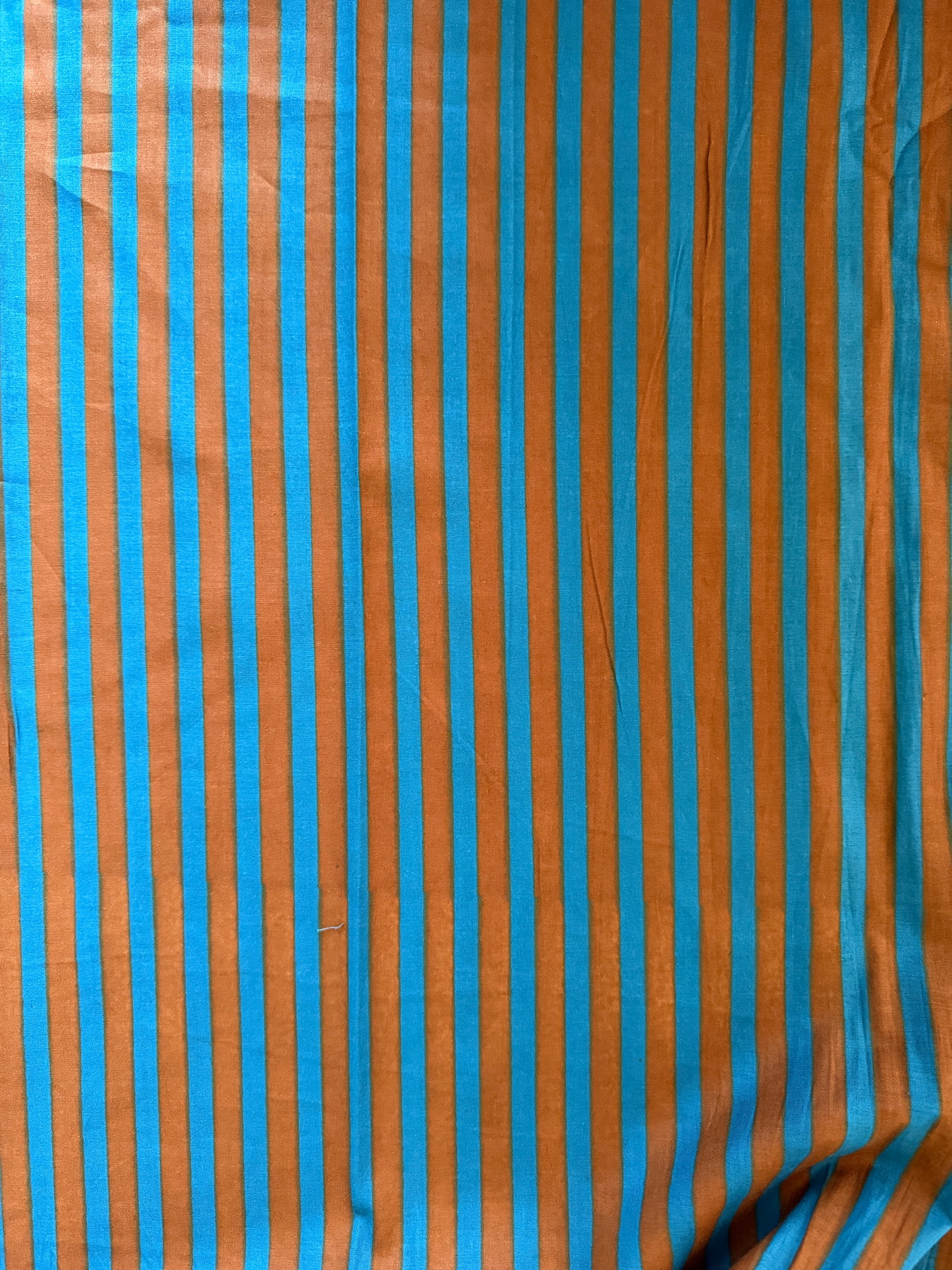 cotton fabric |  denim blue & chocolate brown THIN stripe