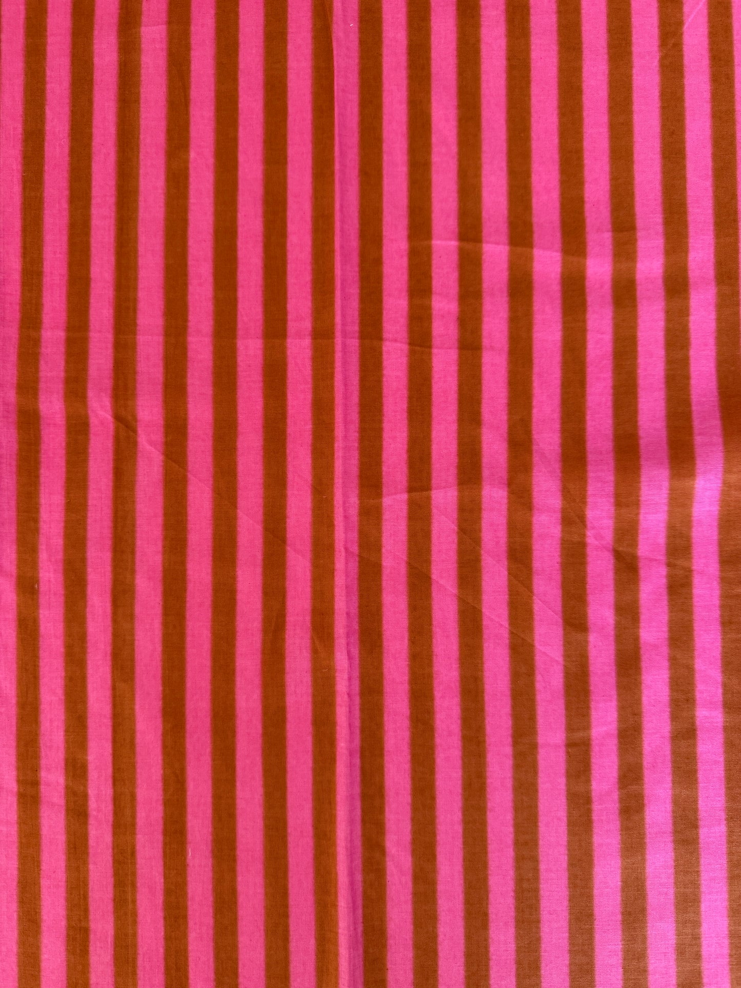 cotton fabric |  candy pink and caramel stripe THIN stripe