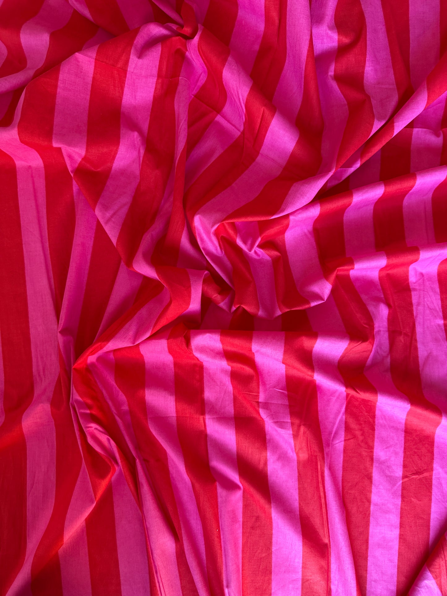 cotton fabric |  hot pink & red stripe