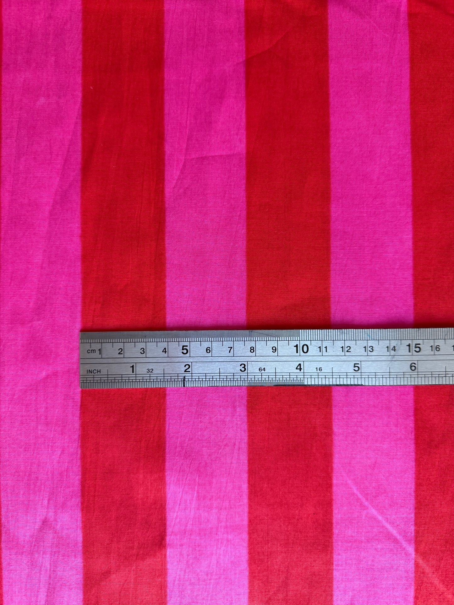 cotton fabric |  hot pink & red stripe