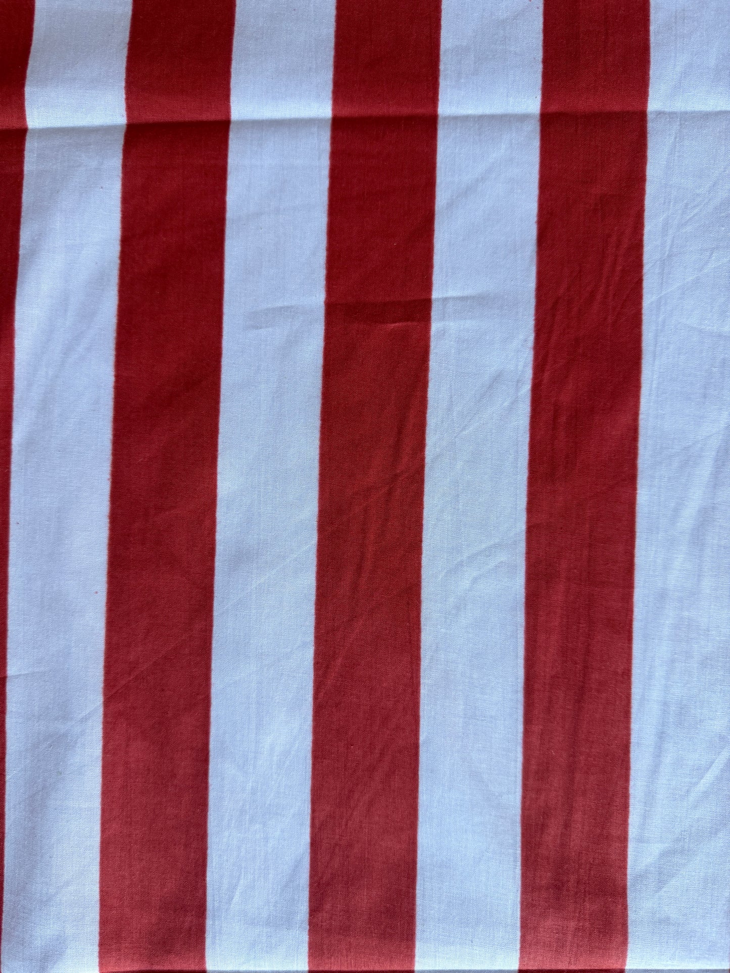 cotton fabric |  rusty red and light grey stripe