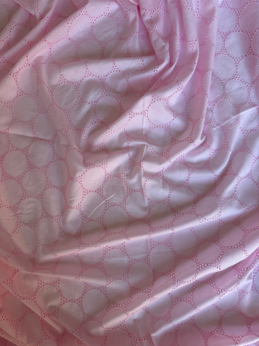 Cotton Cambric Eyelet | Baby Pink