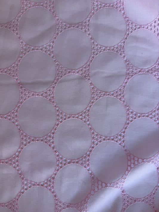 Cotton Cambric Eyelet | Baby Pink