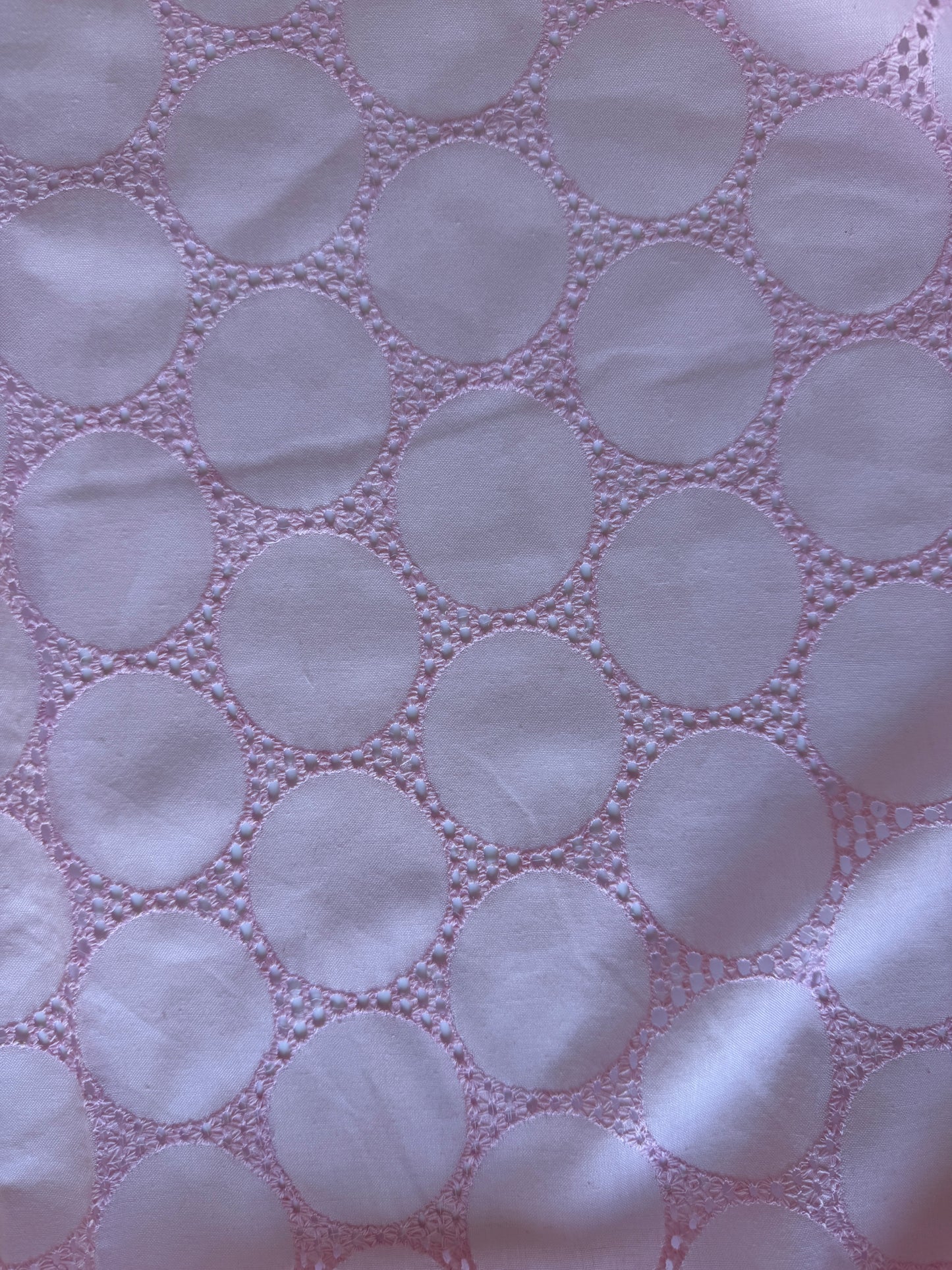 Cotton Cambric Eyelet | Baby Pink