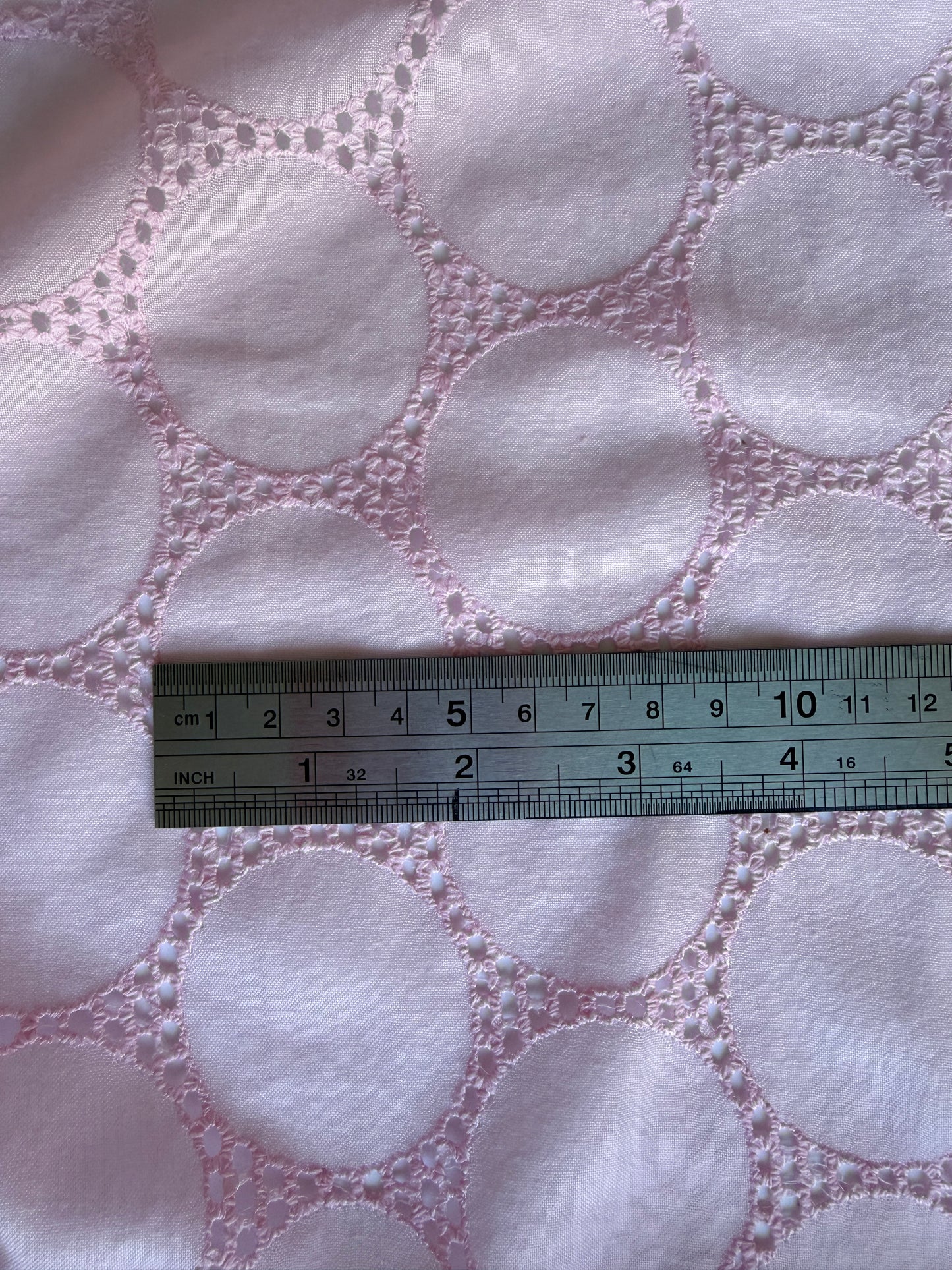 Cotton Cambric Eyelet | Baby Pink