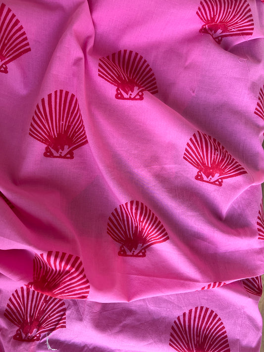 cotton fabric |  hot pink red shell