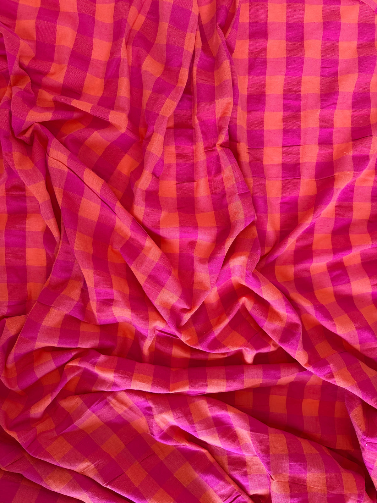 Raspberry & Orange Check