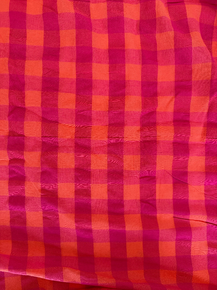 Raspberry & Orange Check