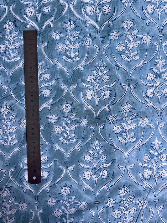 cotton fabric | blue porcelain tile