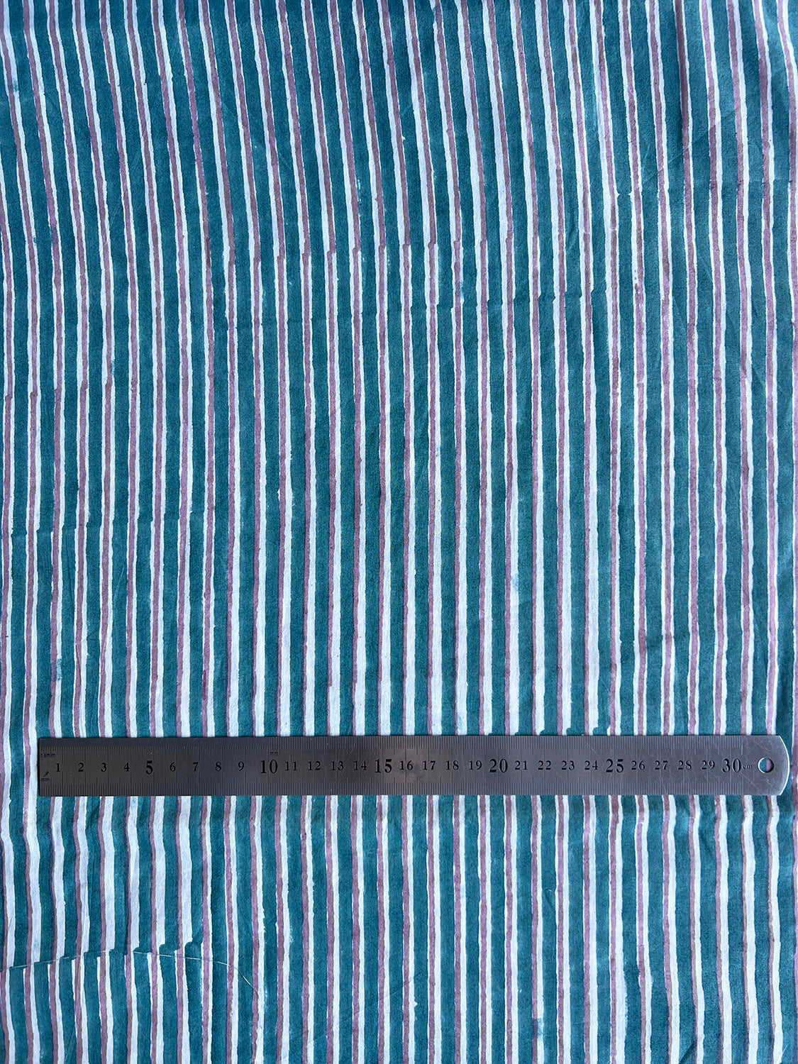 cotton fabric | green & grey organic stripe